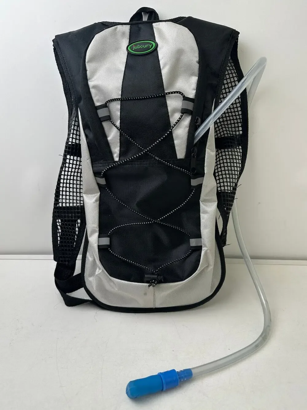 Juboury Lightweight Black/Silver Hydration Backpack W/ 2L Water Bladder